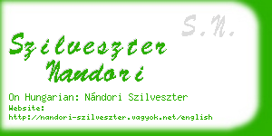 szilveszter nandori business card